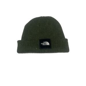 The North Face Olive Speckled Green Beanie Patch Logo Cozy